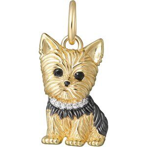 Sterling Gold Puppy breed charm plated option cube zirconia Necklace Jewelry